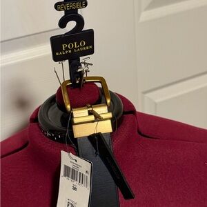 Ralph Lauren Black Belt with Gold Buckle